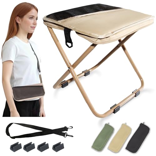 COMELY Portable Folding Chair for Outdoors: Heavy Duty Camping Stool for Adults, Compact Ultralight Collapsible Stools for...
