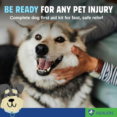 Healers Comprehensive Pet First Aid Kit for Dogs - Portable Emergency Dog Medical Kit with HOCl Cleanser & Wound Care - Ho...