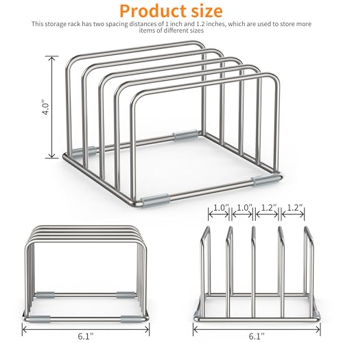 LAEMYFYRE Cutting Board Holder Stand, Chopping Board Organizer Rack with 304 Stainless Steel, Cookie Sheet Storage Organiz...