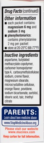 Mucinex Children's Chest Congestion Expectorant and Cough Suppressant Mini-Melts, Orange Cream, 12 Count (Packaging May Vary) (Pack of 2)