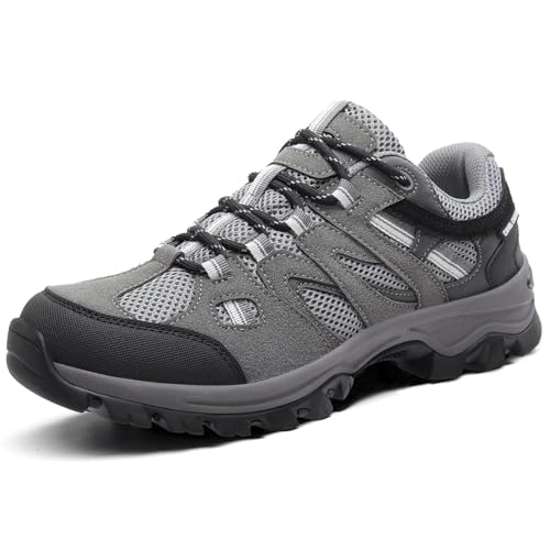 CAMELSPORTS Mens Hiking Shoes Walking Shoes for Men Outdoor Leather Mesh Lightweight Trail Sneakers