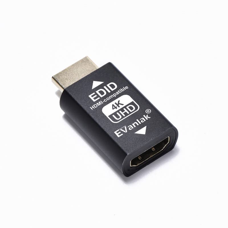 Evanlak Hdmi Edid Emulator Passthrough 3Rd Generrtion Premium Aluminum Eliminated Emulator Adapter Work With Mac Thunderbolt To