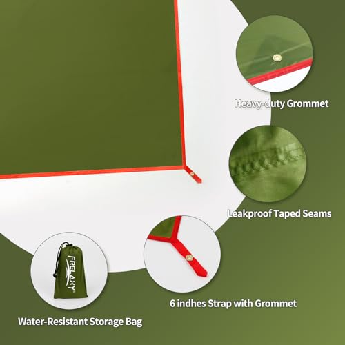Frelaxy Tent Footprint, Waterproof Camping Tarp, Durable Tent Floor to Elevate Your Camping, Hiking, Backpacking, Hammock,...