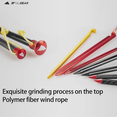 3F UL Gear 6/10PCS Lightweight Camping Tent Stakes, 5.9/7.8'' Hollow Aluminum Alloy Tent Pegs Ground Stakes, Essential Cam...