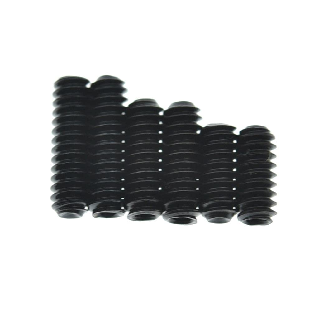 Kaish 50X Metric M3X8 Black Guitar Bridge Saddle Height Adjustment Screws For Stratocaster/Telecaster