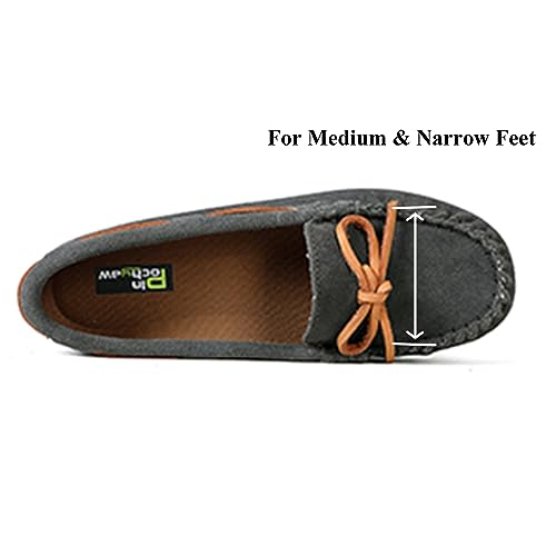 Pinpochyaw Womens Moccasin Shoes Indoor Outdoor Slip On Suede Moccasin Slipper for Women
