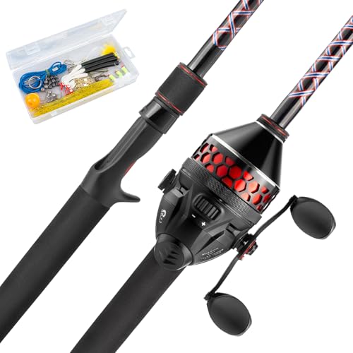 KastKing Brutus Fishing Rod and Reel Combo, Spinning & SpinCast Combo, Custom Tackle Kit, Pre-Spooled Line, Brute Tuff 2Pc...