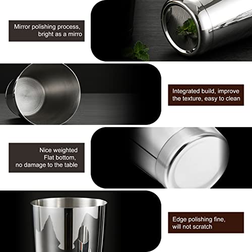 10 Pcs Cocktail Shaker Tin Set, Professional Bar Shaker Boston Cocktail Shakers, Weighted Shake Can, Stainless Steel Marti...