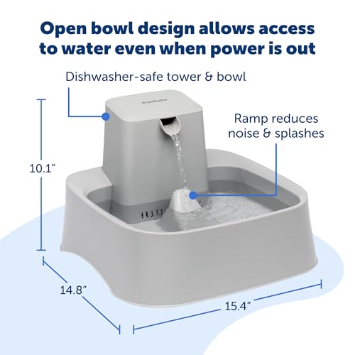 PetSafe Drinkwell Pet Fountain,Dog Water Bowl Dispenser for Cat and Dogs, Plastic, Adjustable Flow Control, Easy to Clean ...