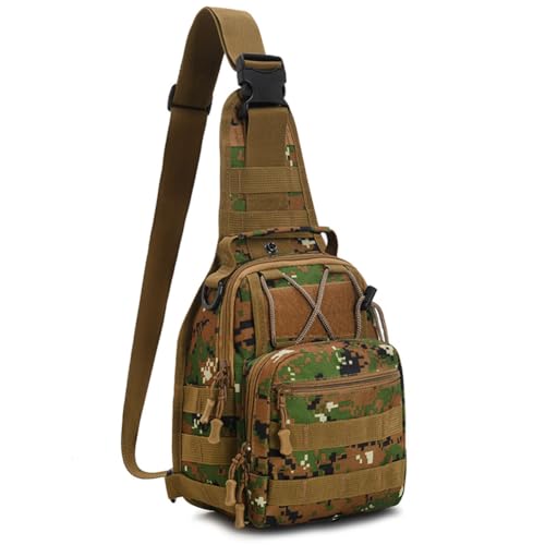 Viriber Tactical Backpack, Waterproof Military Cross-body Molle Sling Shoulder Backpack Chest Bag for Outdoor Every Day Ca...