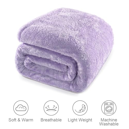 Whale Flotilla Extra Large Lilac Throw Blanket for Couch, Decorative Soft Warm Fleece Bed Blankets, Plush Fluffy Thick Sof...