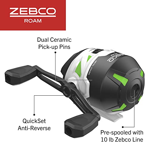 Zebco Roam Telescopic Fishing Rod and Spinning or Spincast Fishing Reel Combo, Durable 6-Foot Fiberglass Rod with ComfortG...