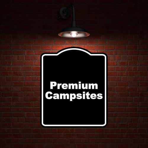 Premium Campsites BLACK Minimalist Aluminum Composite Sign 20 x 24 inches