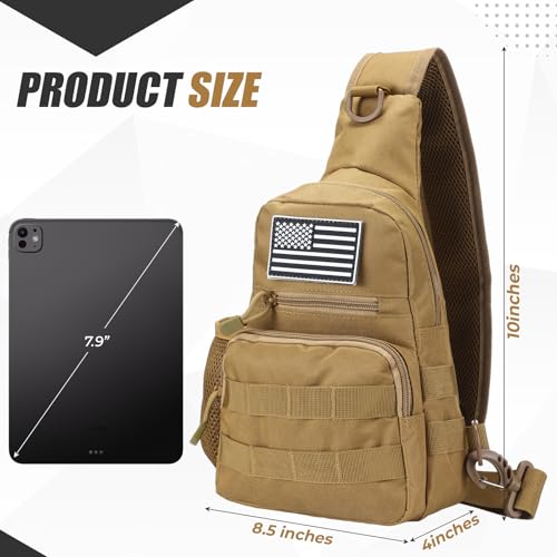 UTOKIER Tactical Sling Bag, Compact Military MOLLE EDC Shoulder Backpack, Crossbody Chest Daypack with Water Bottle Holder...