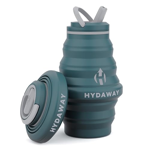 HYDAWAY 17oz Collapsible Water Bottle - BPA-Free, Leakproof, Lightweight, and Space-Saving - Perfect for Travel, Hiking, a...