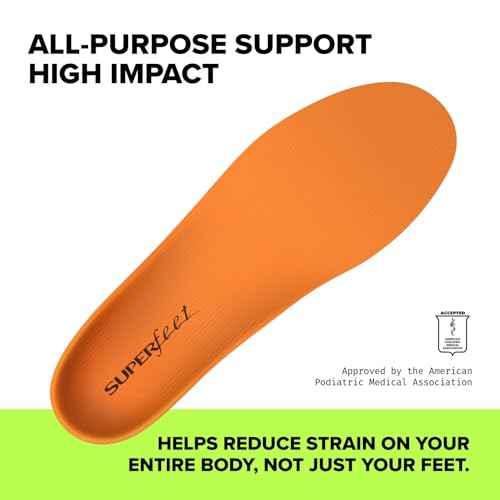 Superfeet All-Purpose High Impact Support Insoles (Orange) - Trim-To-Fit Orthotic Arch Support Shoe Inserts - Professional Grade