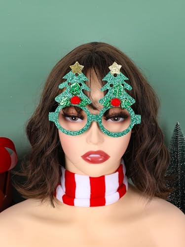 HOVACY 24PCS Christmas Glasses, Christmas Party Favors, Santa Glasses Frames for Xmas Decorations Accessories Supplies