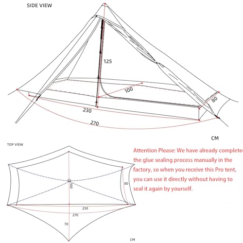 3FULGEAR Lanshan 1 Pro Upgraded Ultralight 1-Person Camping Tent – 3/4 Season, 20D Double-Sided Silicone Nylon, Waterproo...