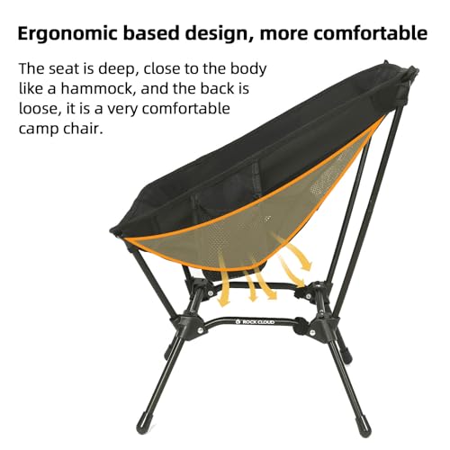 ROCK CLOUD Portable Camping Chair Ultralight Folding Chairs Outdoor for Camp Hiking Backpacking Lawn Beach Sports