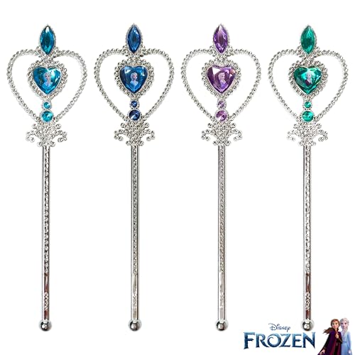 LUV HER Frozen-Themed Princess Crown & Wand Set - 8 Pack Includes 4 Tiaras & 4 Wands - Stunning ICY Blue & Silver Design -...