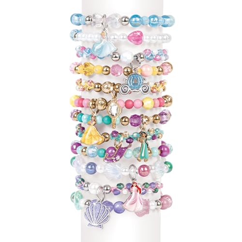 Make It Real: Disney Princess: Castle Style DIY Bracelet Kit - 332 pcs Jewelry Set, Create 12 Bracelets, 8 Exclusive Charm...