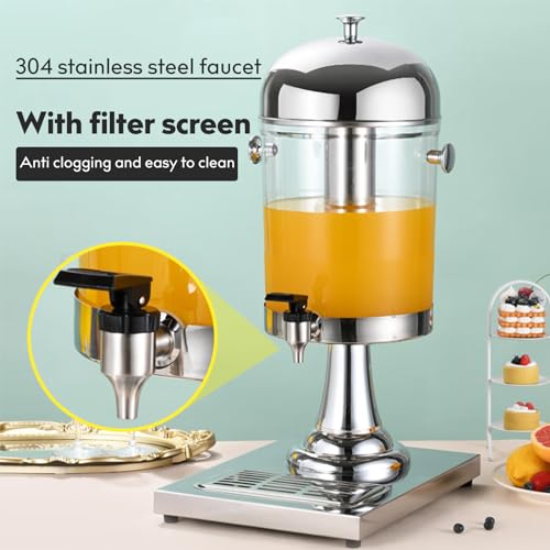 2.2 Gallon Drink Dispensers for Parties, Beverage Dispenser with Stand, Commercial Hot Cold Juice Dispenser with Ice Conta...