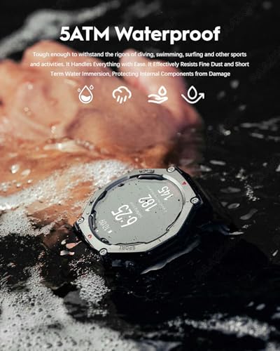 paazomu GPS Smartwatch – 50M Waterproof Outdoor Sports Watch with AMOLED Display, Heart Rate Monitor, 170+ Sports Modes, C...