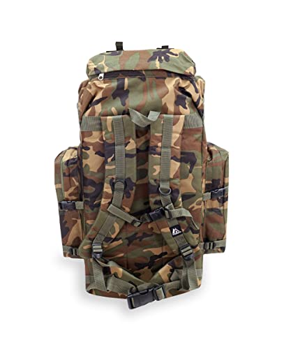 Everest Woodland Camo Hiking Pack, Camouflage, One Size