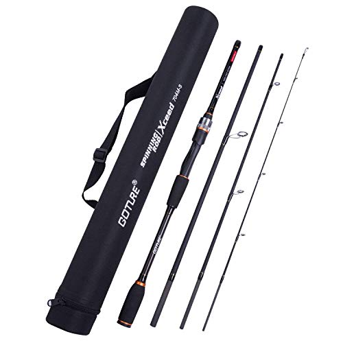 Goture Travel Fishing Rods, 4 Piece Fishing Pole with Case/Bag, Casting/Spinning Rod,Ultralight Fishing Baitcasting Rod 7f...