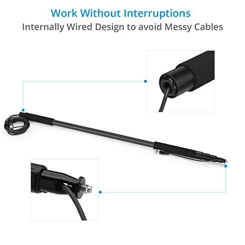 PROAIM 12ft Carbon Fibre Boom Pole with 20ft XLR Cable for Microphones/Audio Recording. Expandable from 3.6 to 12'. Sound-...