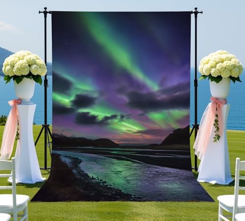 Photography Backdrop Photography Background Dancing Lights Above Landmannalaugar for Photoshoot Portrait Photo Studio Vide...