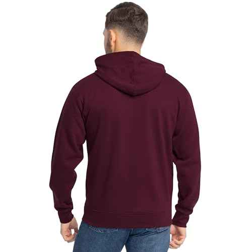 Fruit of the Loom Men's Eversoft Fleece Sweatshirts & Hoodies, Full Zip-Maroon, Large