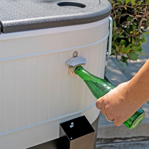 Permasteel Rolling Patio Cooler – Large Outdoor Ice Chest with Wheels, Beverage Cooler for Backyard, BBQ, Tailgate, Beach,...