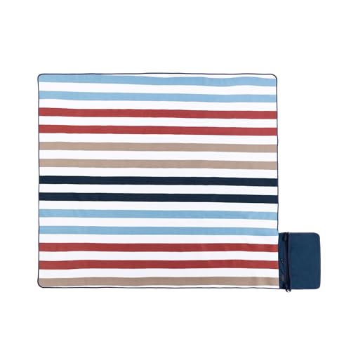 Picnic TIME Blanket Tote XL Outdoor Picnic Blanket, 70"x80" Foldable Beach Mat with Soft Fleece Top, Water-Resistant Backi...