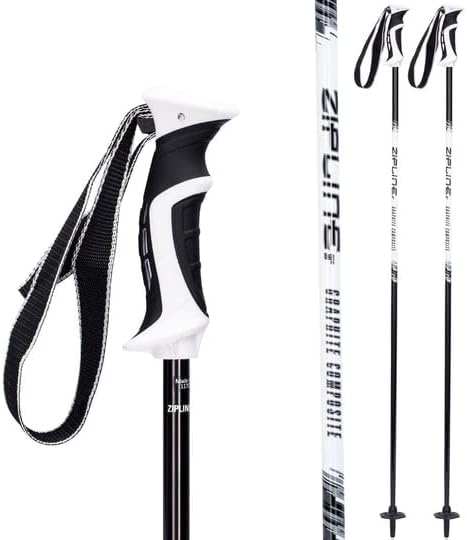 Zipline Lollipop 14.0 Graphite Carbon Composite Ski Poles – Lightweight, Durable, All-Mountain – Ergonomic Grip, Vibration...