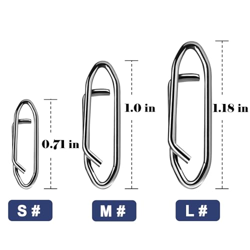 Natufish Power Fishing Clip - Fishing Speed Clips 50Pcs Stainless Steel Quick Change Connector,Link Split Rings Snaps for ...