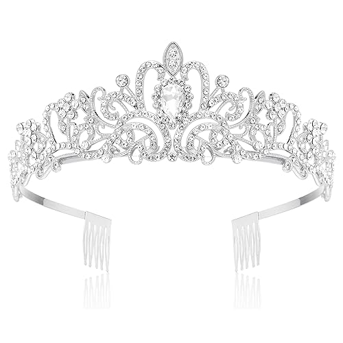 Makone Crowns for Women Princess Tiaras for Girls Queen Crown and Comb Tiara for Wedding Birthday Pageant Bridal Prom Chri...
