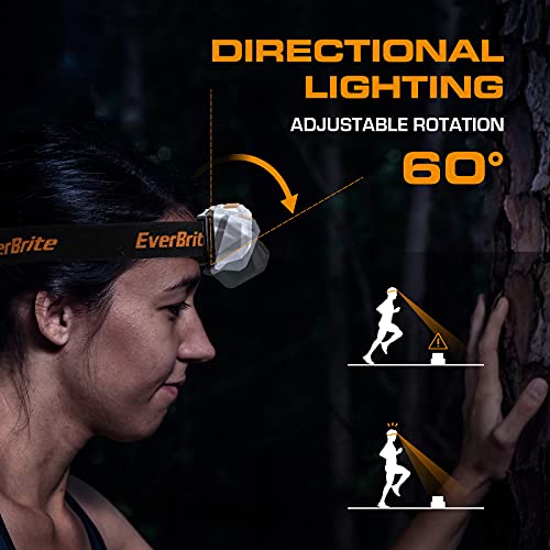 EverBrite LED Headlamp, 4 Lighting Modes, Pivoting Head with Adjustable Headband, IPX4 Water Resistant Perfect for Runnin...
