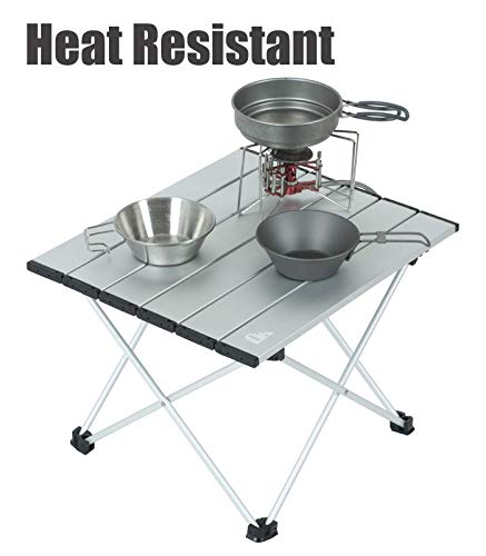 iClimb 1 Folding Table and 1 Low Folding Chair Bundle, Ultralight Compact for Adults Outdoor Backpacking Camping Hiking Be...