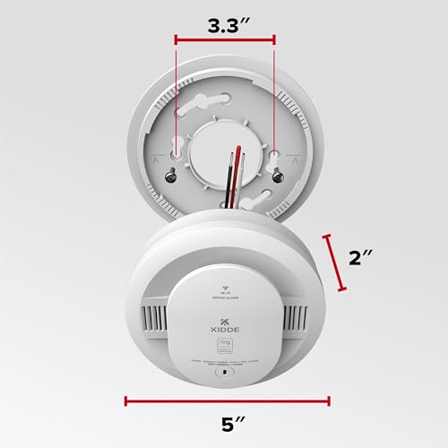 Kidde Hardwired Kidde App Enabled Smart Smoke Detector with AA Backup Battery, Interconnected Alarm