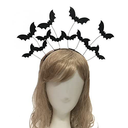 ujktvba Bat Headband 12 Bats Headband Glitter Head Bopper for Party Supplies Halloween Costume Cosplay Accessories Hallowe...
