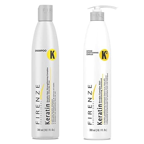 Firenze Professional Keratin Care Bundle - Keratin Shampoo, Intense Conditioner and Mask Treatment Pack with Free Red Gift Bag