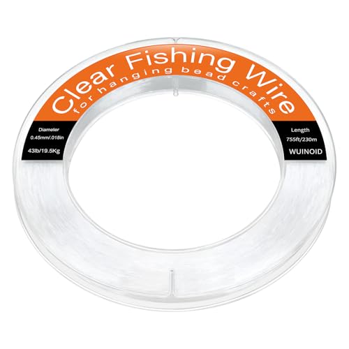 Clear Fishing Line Wire 755 ft, Invisible Monofilament Fishing Line Wire, Nylon String for Hanging Balloons Garland Crafts...