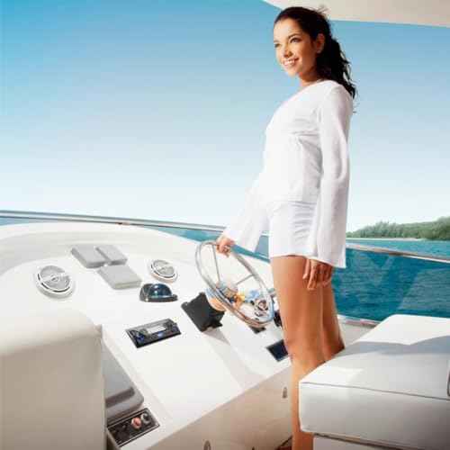 Sony Marine Audio Speakers Stereo Marine Use Certified with 6.5 Inch Dual Cone Design for Boats, Pools, and Other Outdoor Audio Systems, White