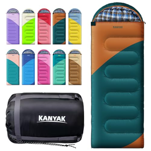 Camping Sleeping Bag, 32℉ Sleeping Bags for Adults Kids Teens Cold Weather Warm Sleeping Bag Winter for 3-4 Season Campin...