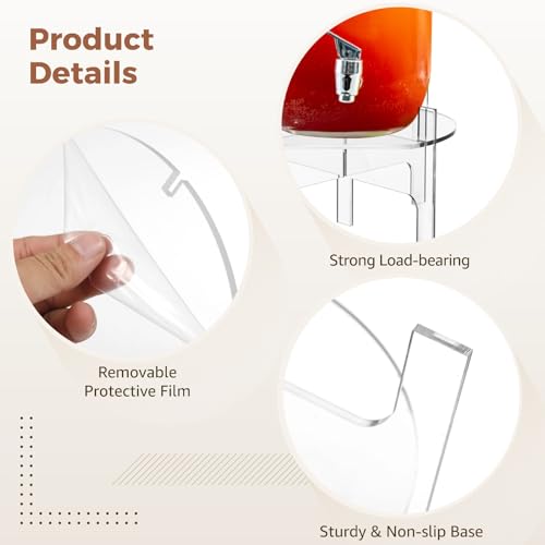 Homaisson 3PCS Drink Dispenser Stand, Detachable Design Acrylic Beverage Dispenser Stand, Fit Max 7.87 Inch Diameter of Gl...