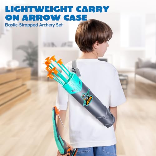 JOYIN Kids Bow and Arrow Set, LED Light Up Archery Toy Set with 9 Suction Cup Arrows, Target & Arrow Case, Indoor and Outd...