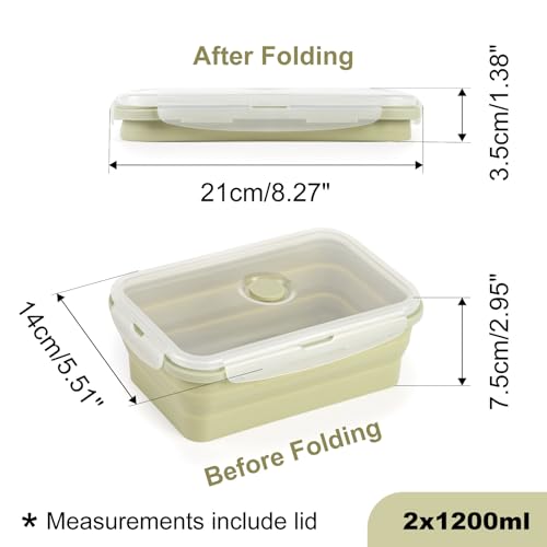 CUISITOOL Large Collapsible Food Containers with Lids, Collapsible Bowls For Camping, Save Space, Leak-Proof Silicone Stor...