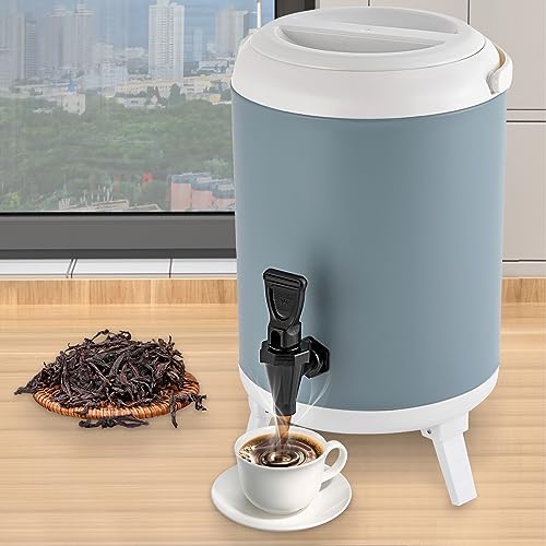 Stainless Steel Insulated Drink Dispenser 1.9 Gal, Thermal Hot & Cold Beverage Dispenser with Faucet for Coffee/Tea/Juice,...