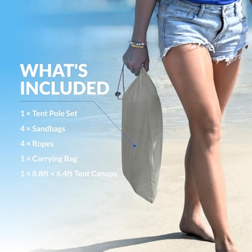 OUTELY Beach Shade, The Classic Wind-Supported Beach Canopy with UPF 50+ Protection, 7.5ft Tall, Portable & Easy Setup for...